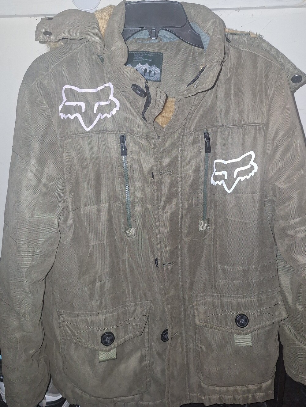 Fox Racing Waterproof Olive Green Logo Jacket
